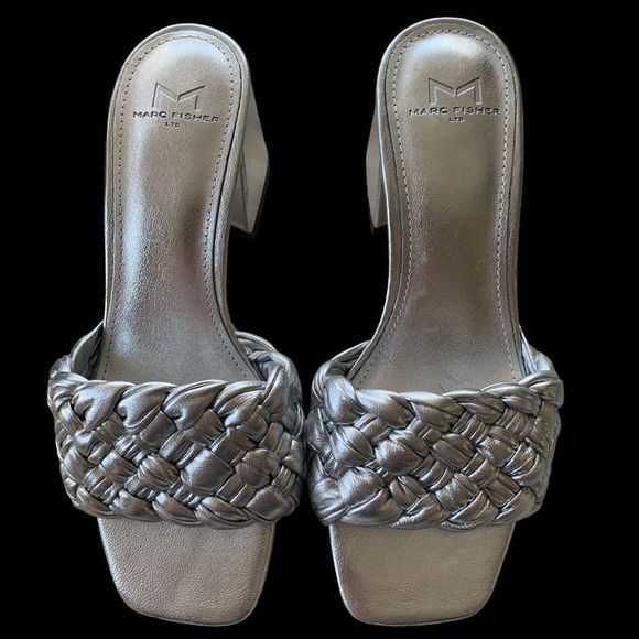 Marc Fisher Nahea Square Toe Block Heel Sandal Size 5 - Picture 1 of 8